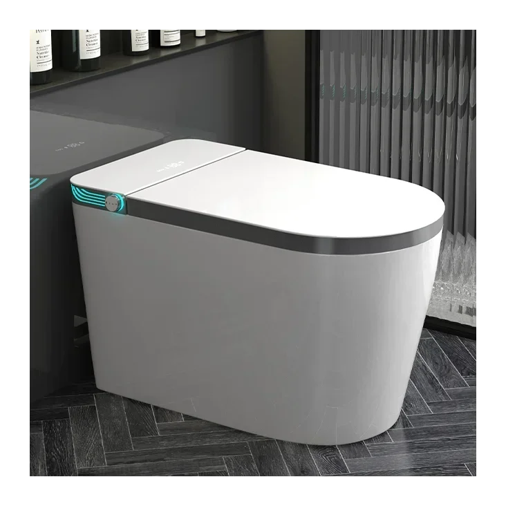 New Design Auto Flush Elongated Electronic Automatic Bidet Electric U Shape Floor Mounted Ceramic Wc Intelligent Smart Toilet