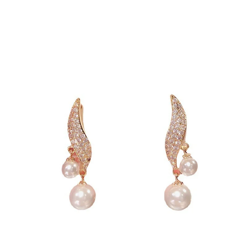 Elegant Lady\'s Pearl Pendant Earrings Korean Fashion Jewelry Party Student Girl\'s Simple Accessories Wedding Earrings For Woman