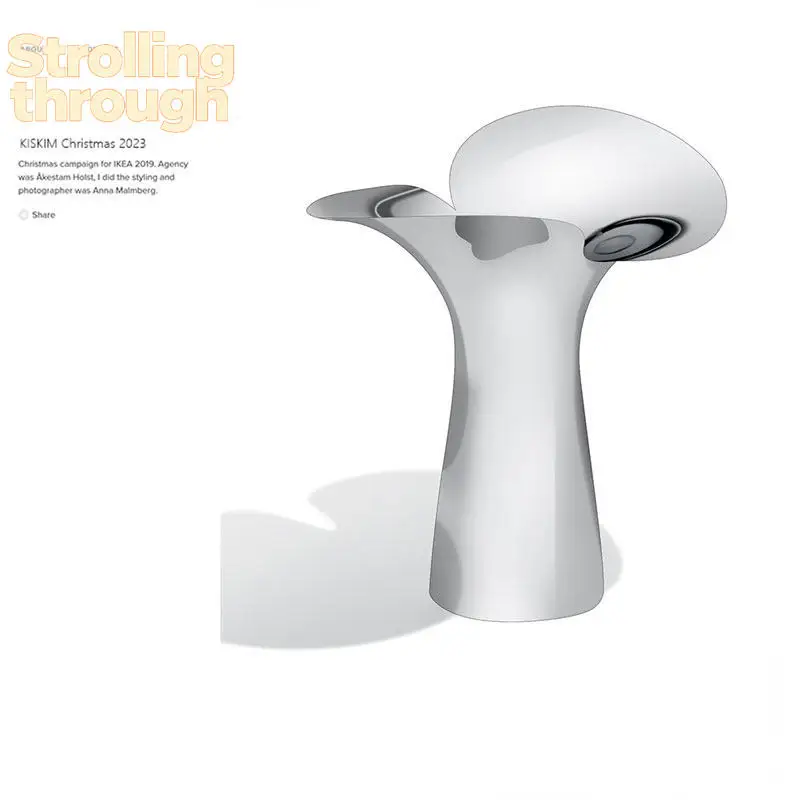 

Wabi Sansan Stainless Steel Vase Light Luxury Dining Room Bedroom Living Room Home Decoration Ornament Hydroponic