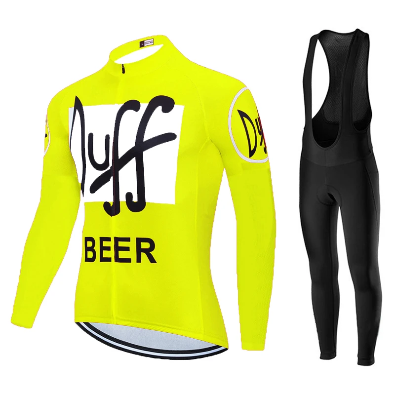 Cycling Jersey Set 2024 DUFF Men Long Sleeves Bike Suit 19D Gel Pad Pants Autumn MTB Maillot Ciclismo Clothing Bicycle Uniform