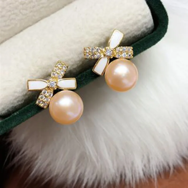 

Freshwater Pearl Stud Earrings 7-8mm Minimalist Chic Jewelry Pearl Earrings