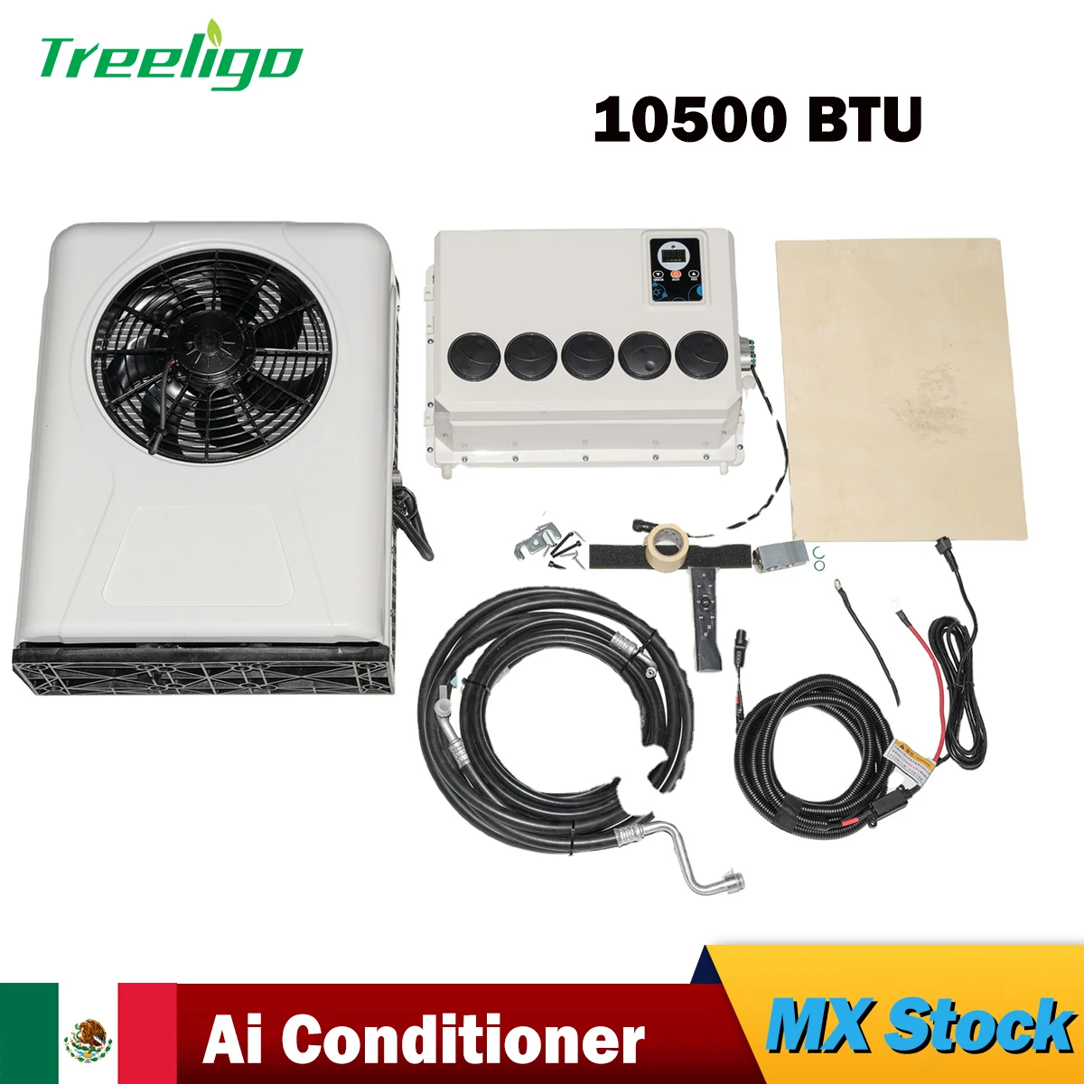 Treeligo 12V 10500btu Electric Car Split Air Conditioner Parking Air Conditioning For RV Truck Tractor Camper Van Motorhome 2024