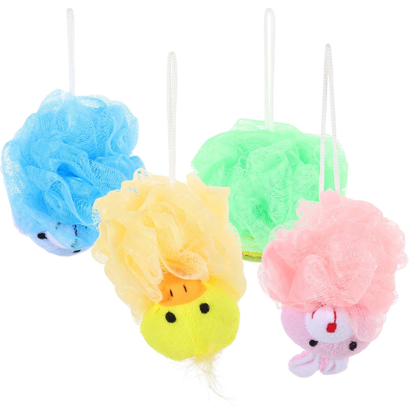 

4 Pcs Bath Flower Towels Kids Ball Body Scrub Wash Baby Pe Children Shower Supply Bathing Cleaning