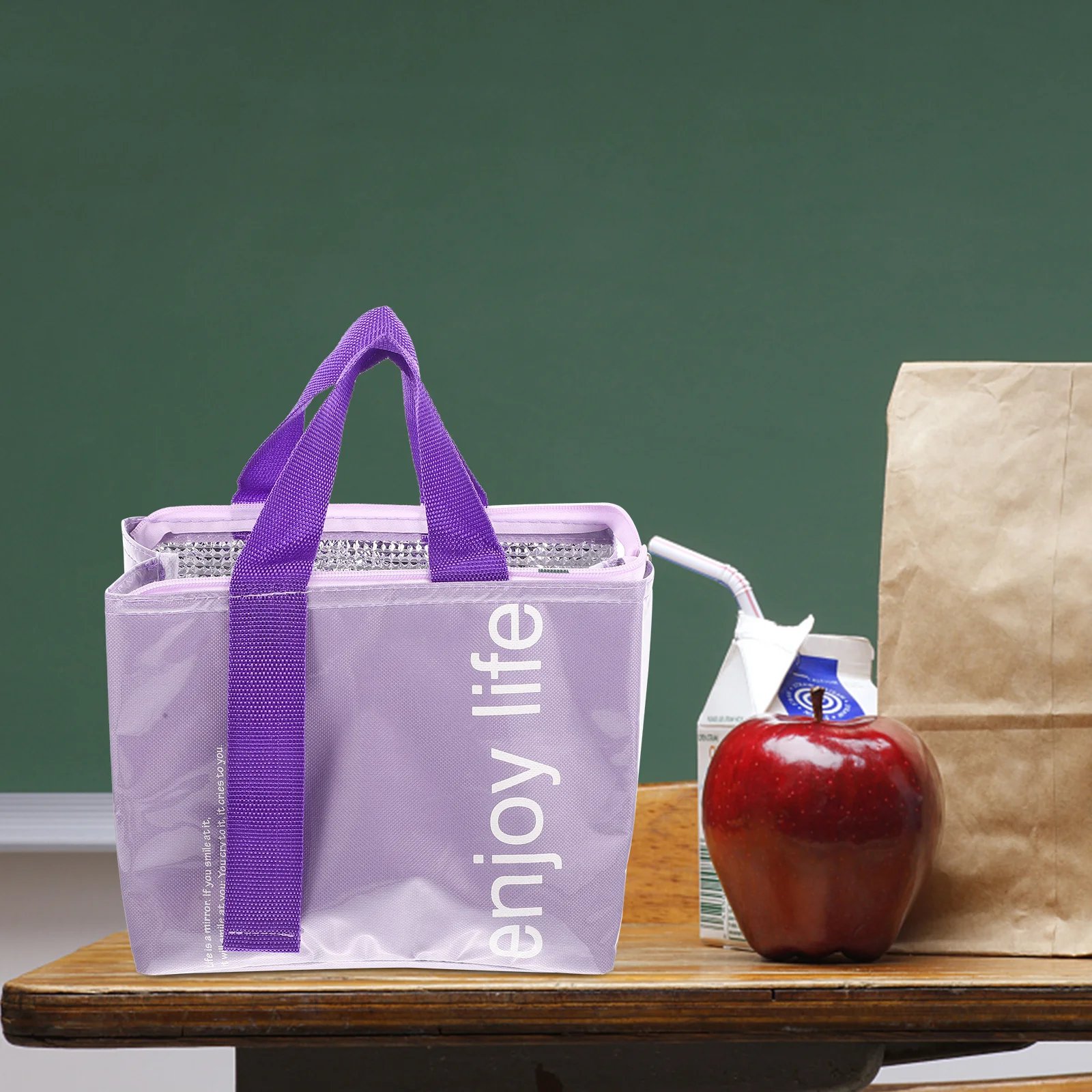 Lunch Boxes Waterproof Bag Reusable Bags Pouch Glass Thermal Insulated Purple Washable Cool