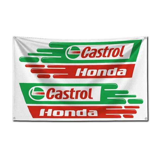 3x5ft C-Castrols Car Flag Polyester Printed Banner For Garage Wall Art Outdoor Decoration Renovation With Brass Grommet