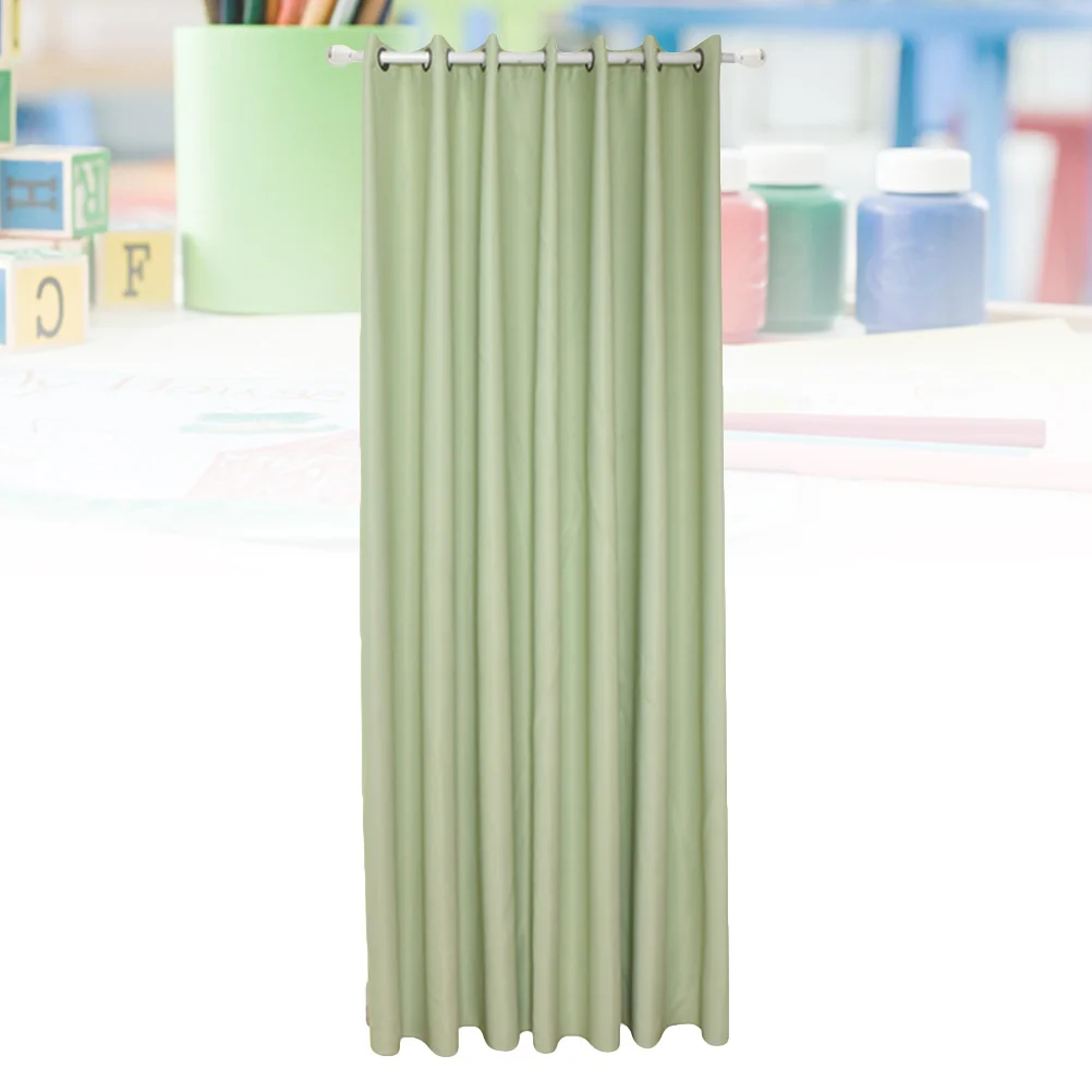 

100x130cm Light Green Blackout Curtains Pair Soft Textured Polyester Sheer Window Curtain for Bedroom Bathroom Sun Resistant