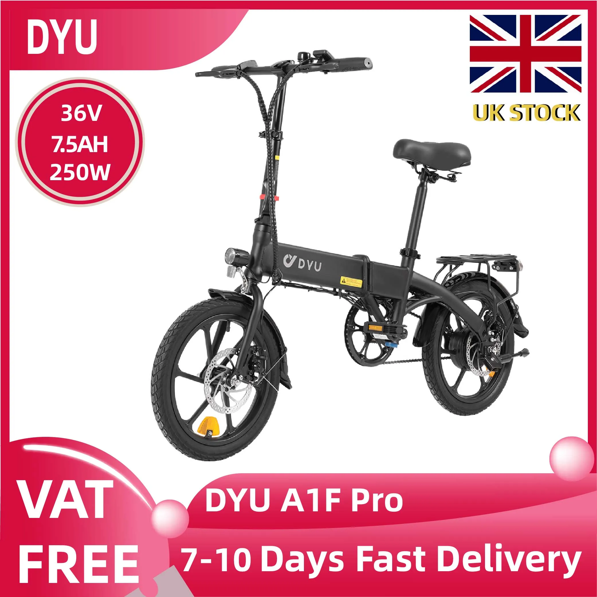 AliExpress dyu DYU A1F Pro Folding ebike250W City Ebike 36V7.5AH Battery Electric Bike 16 inch tire commuter E-bike