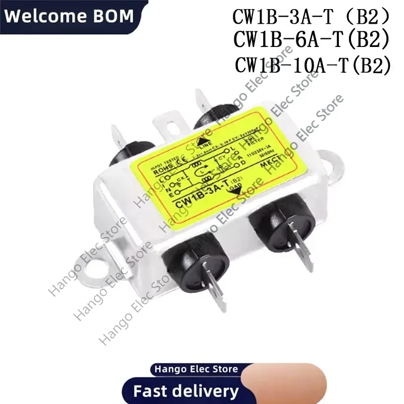 Purificación de CA 220V filtro de fuente de alimentación monofásico EMI purificación antiinterferencias audio CW1B-T(B2)1A3A6A10A