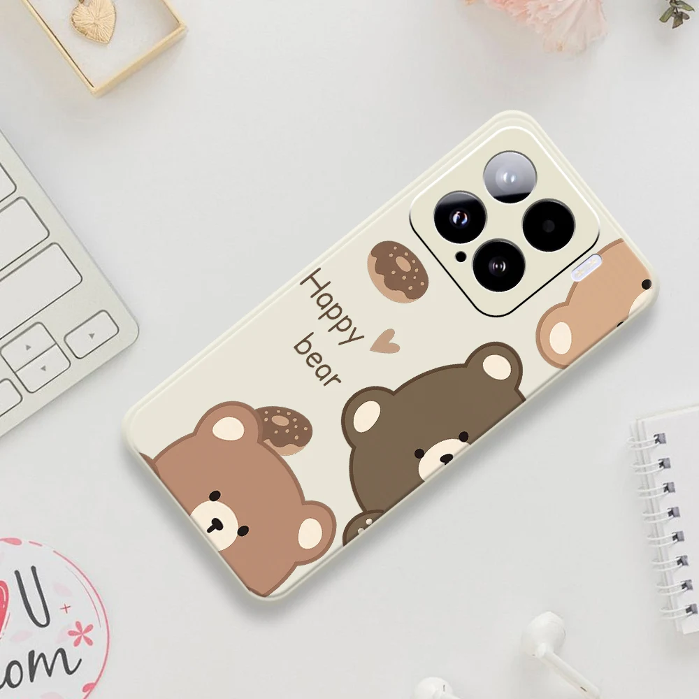 Nette Bär Donut Telefon Fall Für Xiaomi Mi 15 Ultra Mi 14T 13T 12T 11T Pro Silikon Abdeckung Für Xiaomi Mi 13T Pro Mi 11T Pro Fällen