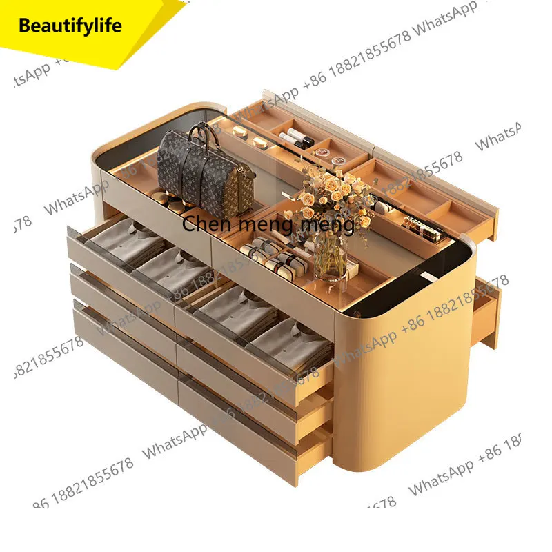 

M07 Italian cloakroom, island cabinet, modern home double-sided storage chest of drawers, bedroom jewelry cabinet