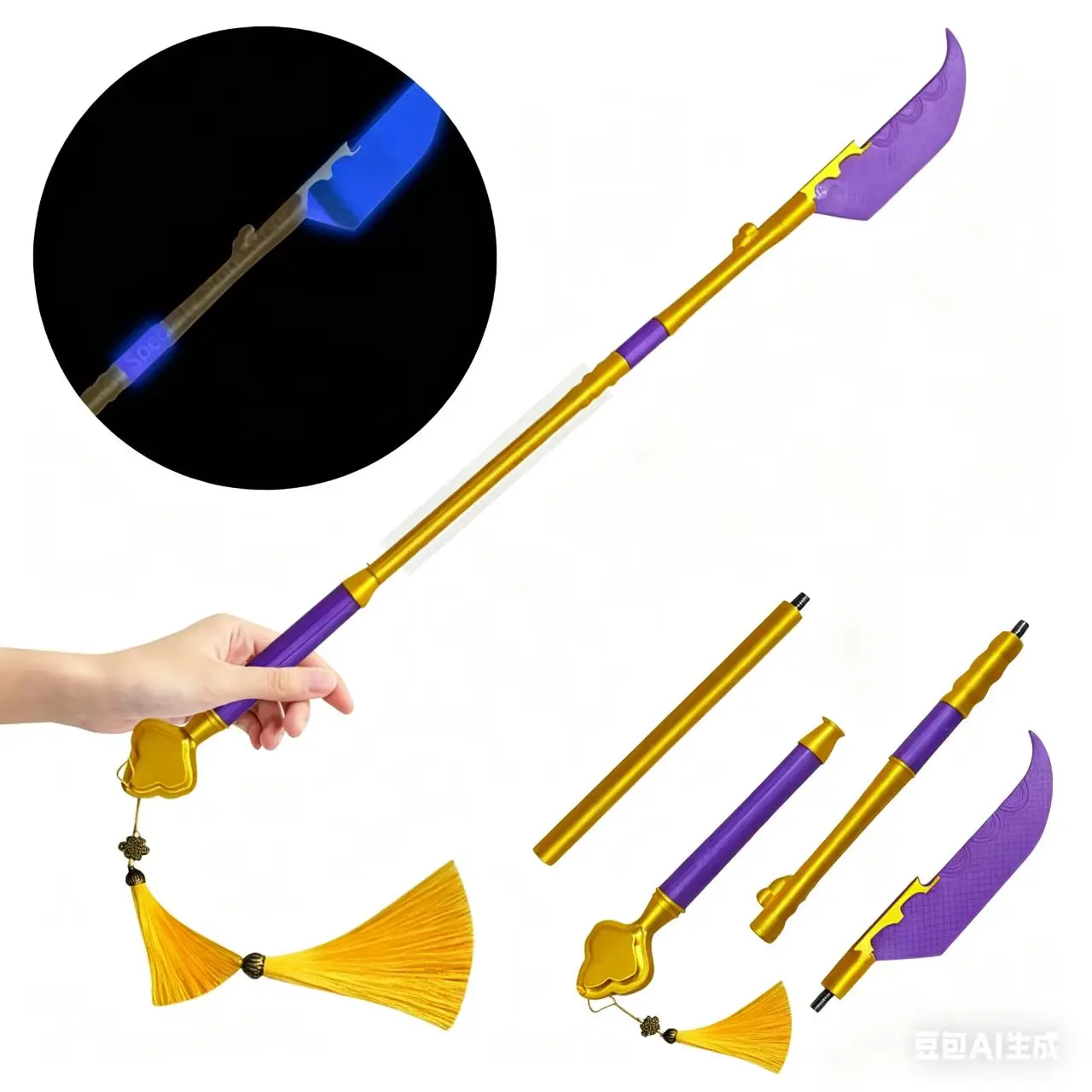 

Cosplay Costume Accessories Lights Colorful Knife Women Roleplay 3D Printing Arms Props Halloween Carnival Cosplay Party Gifts