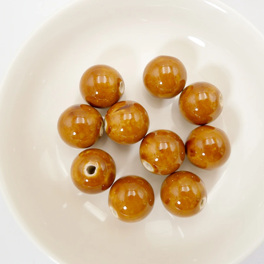 16# 10pcs Big unique Ceramic beads not silicone porcelain bead for jewelry making 16mm  #A101B