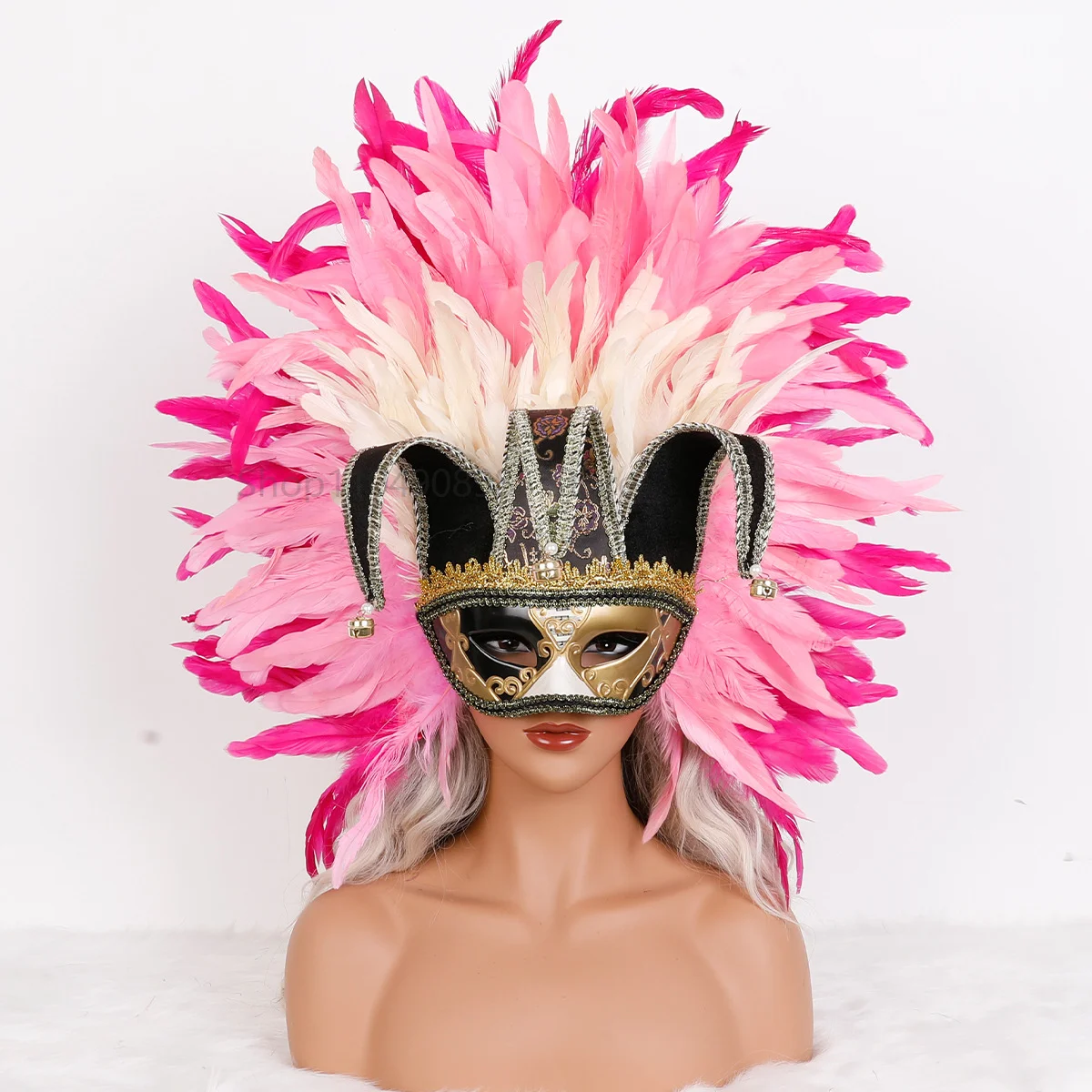 Carnival Feather Mask Headdress Masquerade Exaggerated Plumage Props Party Performance Festival Decoration Multiple Styles
