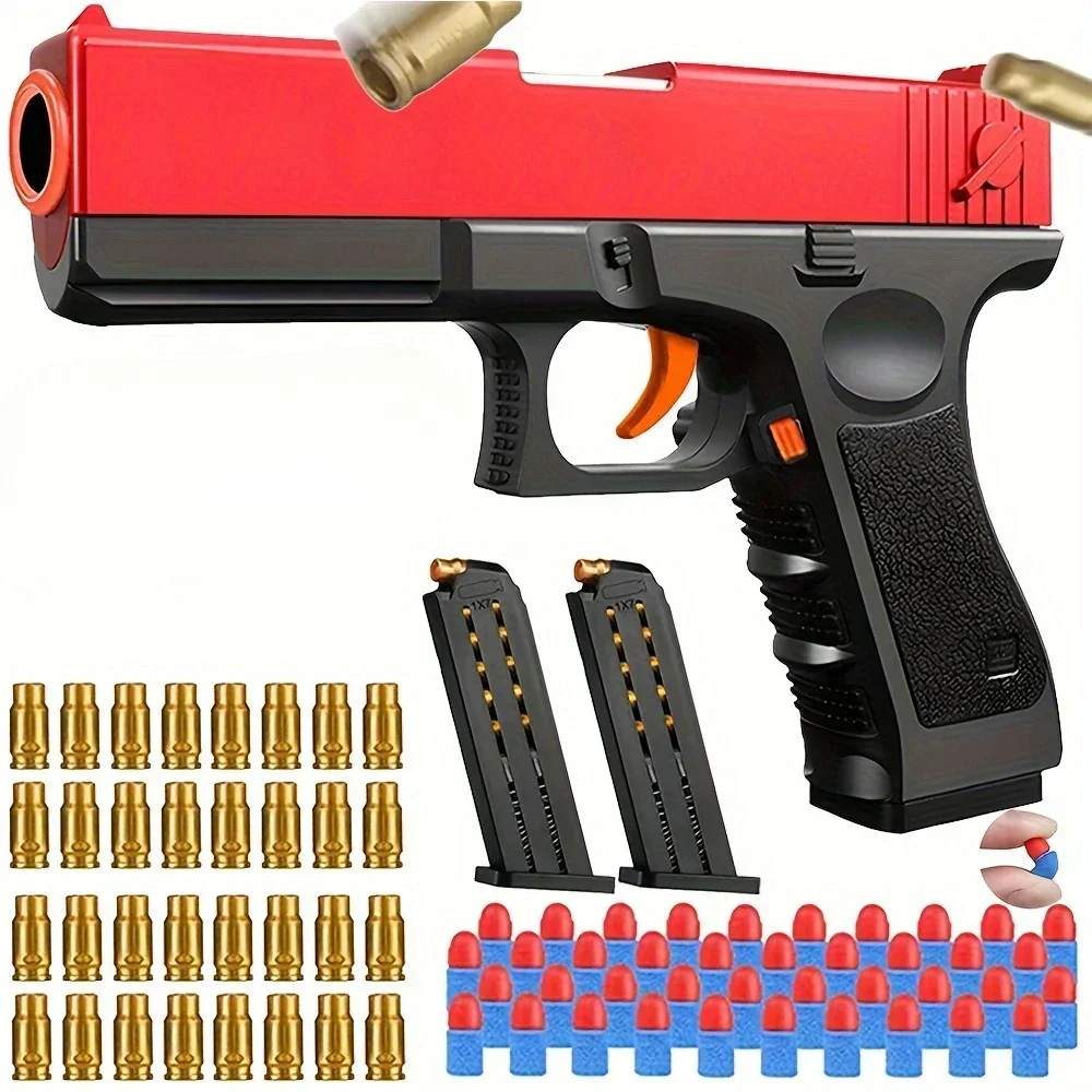 Pistola de juguete para expulsión de concha, balas de espuma suave, pistola de juguete, juegos de disparos de espuma, modelo educativo, regalos para niños, niñas y niños