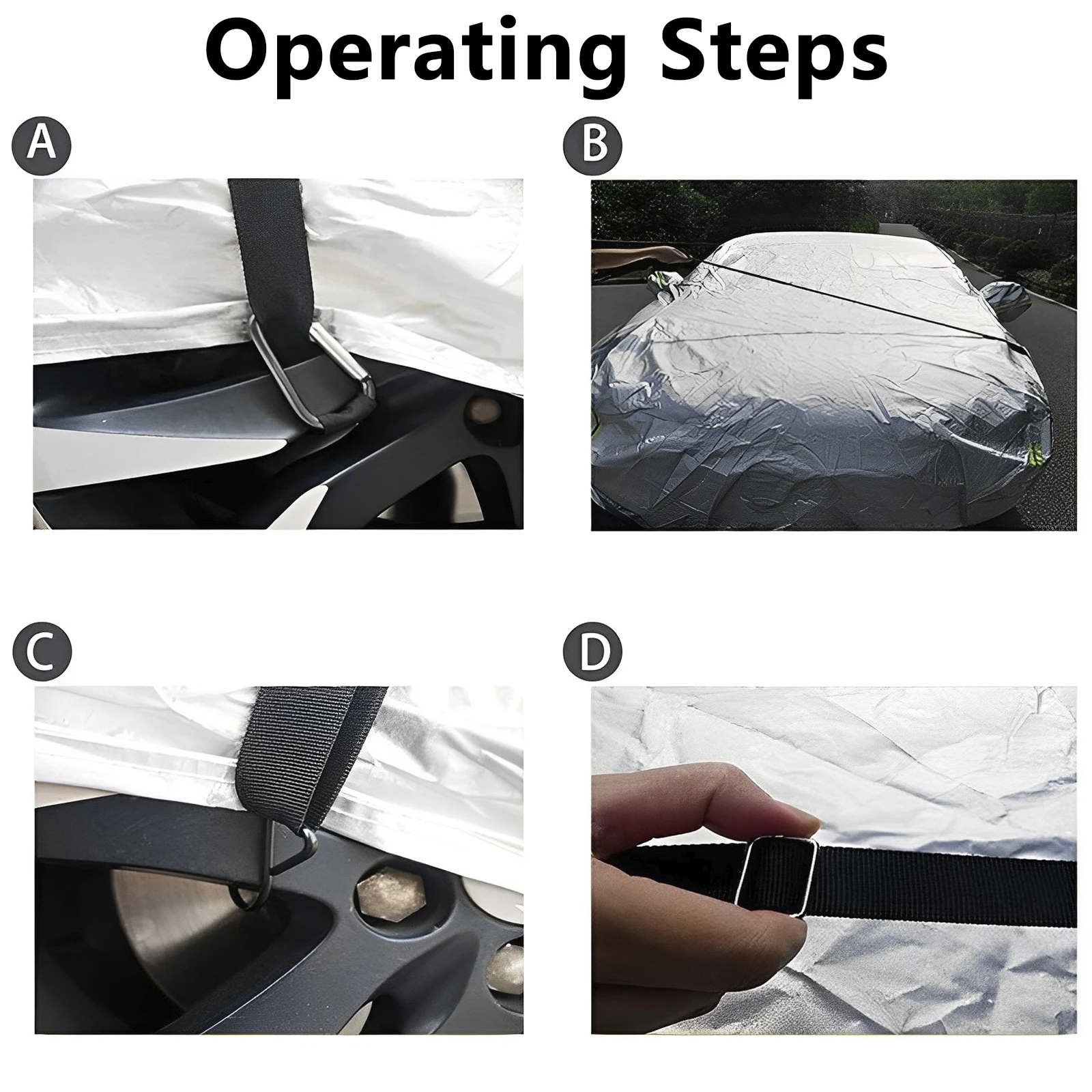 2 pieces of car cover nylon windproof strap adjustable windproof rope sturdy safety protection car fixing rope