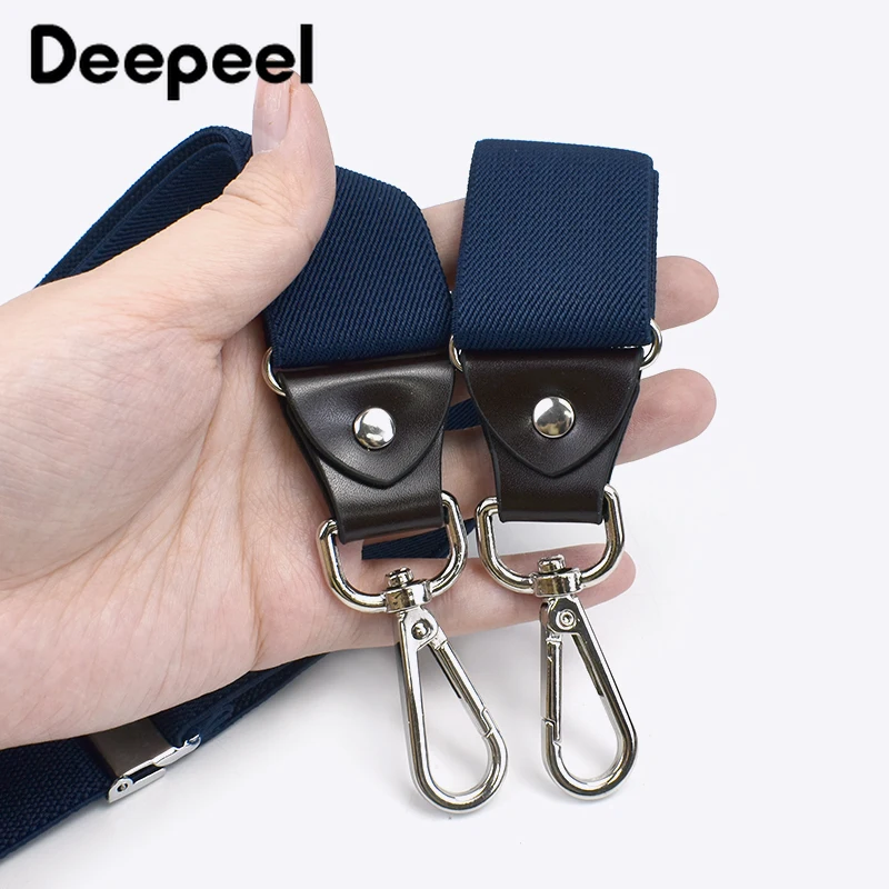 1 PC Deepeel 3.5X120 ซม.Unisex ผู้ใหญ่ 3 คลิป Hook ความยืดหยุ่น Suspenders Y-Type Snap BUCKLE Suspender ชุดกางเกงปรับสายคล้อง