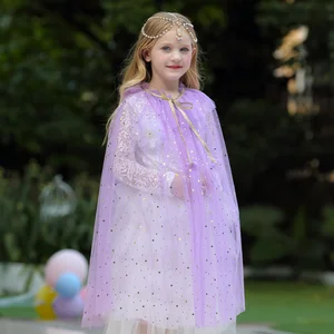 Prinzessin Cosplay -Kostüm für Mädchen, Schal mit Deckung, Eis- und Schneeprinzessin, Drapevado, Partyaccessoires, Sommer, Sommer 8 Hauptverkaufsumhang mit Princess Hood - №7