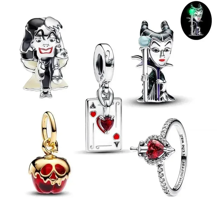 

2025 100% 925 новых злодеев, полная коллекция Queen Apple, кольцо, подвески, подходят для оригинальных браслетов, ювелирные изделия, высокое качество