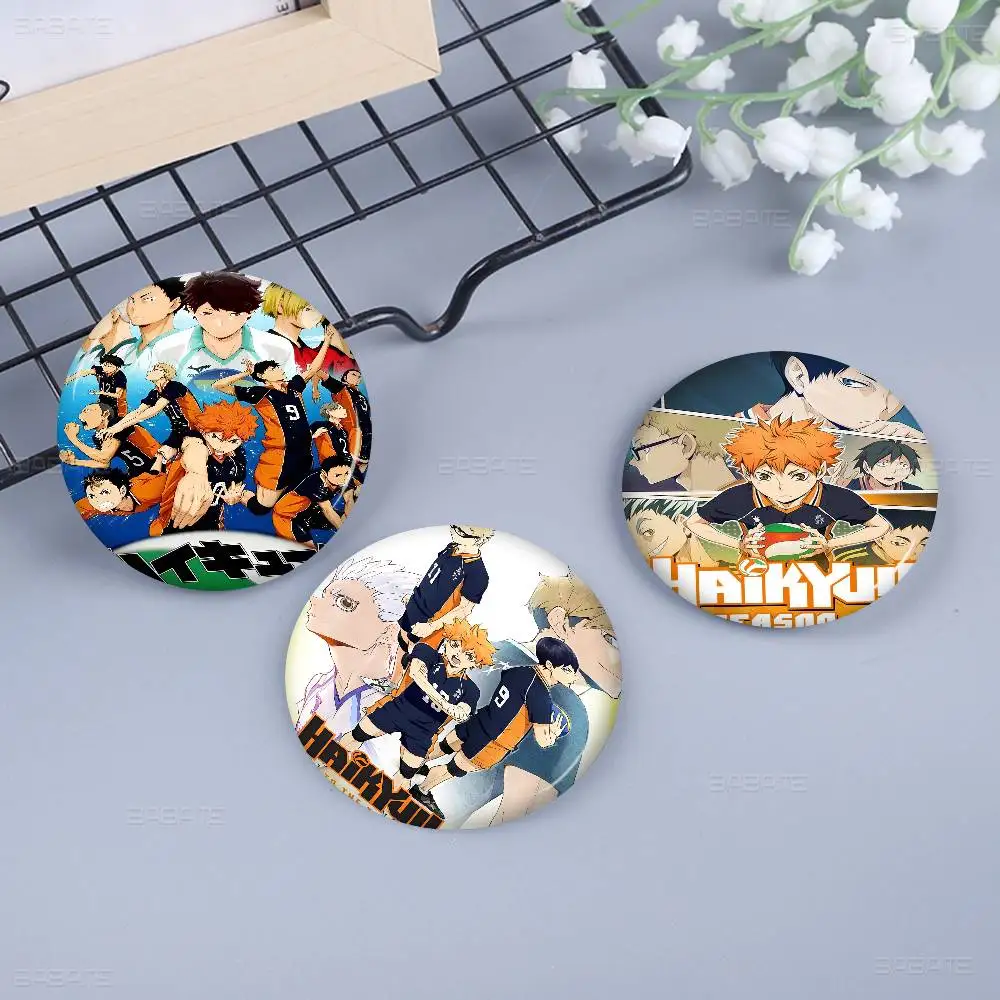 Haikyuu أنيمي شارات الإبداعية صفيح لينة زر دبابيس الحيوان أيقونة بروش التلبيب على ظهره شارة الملحقات دبوس
