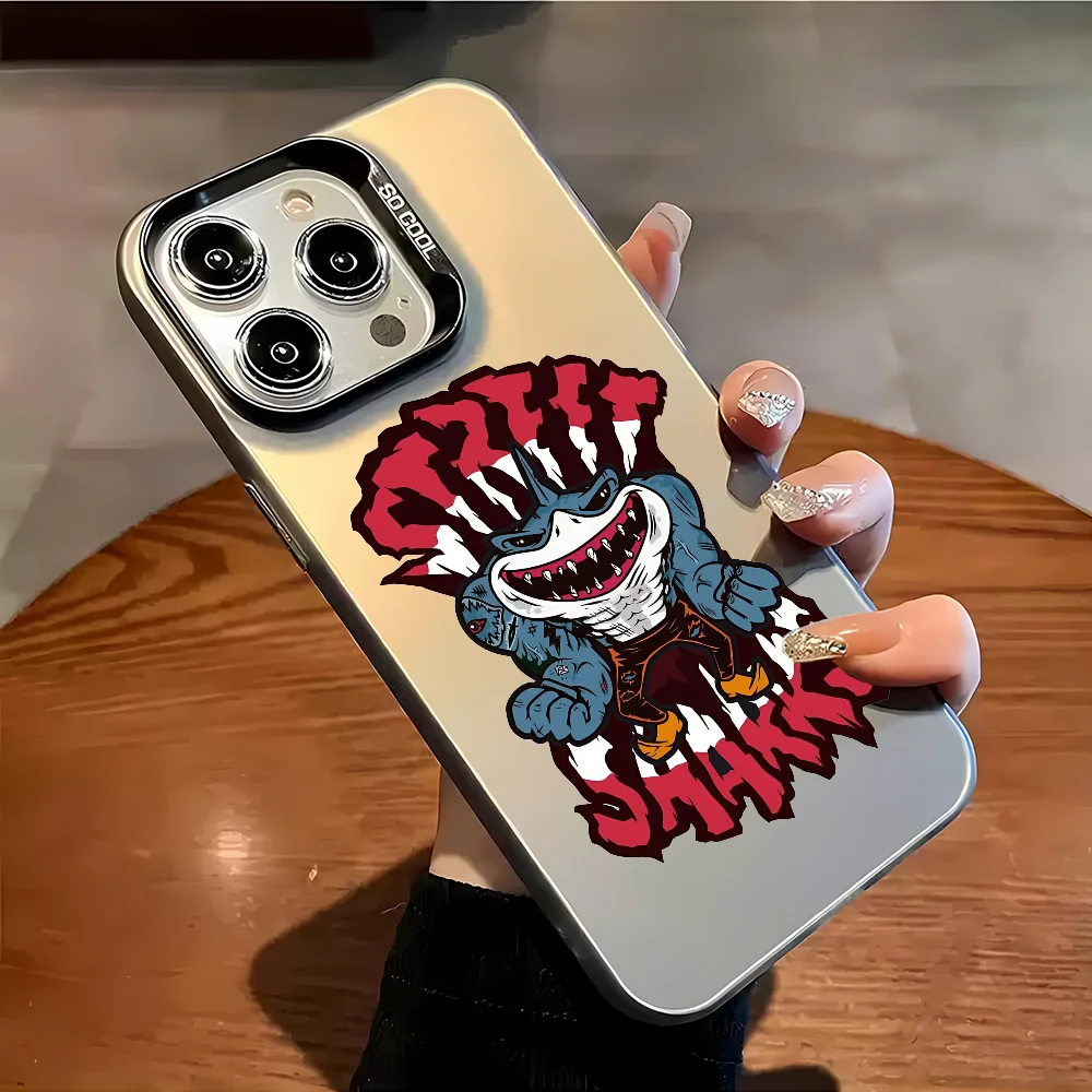 

HOT S-Shark Man Phone Case Fashion Case For IPhone 16 15 14 13 12 11 Mini Pro Max X XR XSMAX 8 7 Plus Anti Fall Matte Back Cover