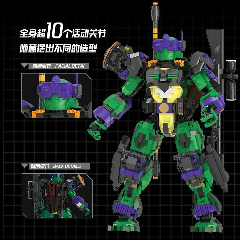 IN STOCK MOC Technical Purple Mecha Building Blocks Model Creative Robot Bricks Assembling Toys for Children Birthday Gift Set