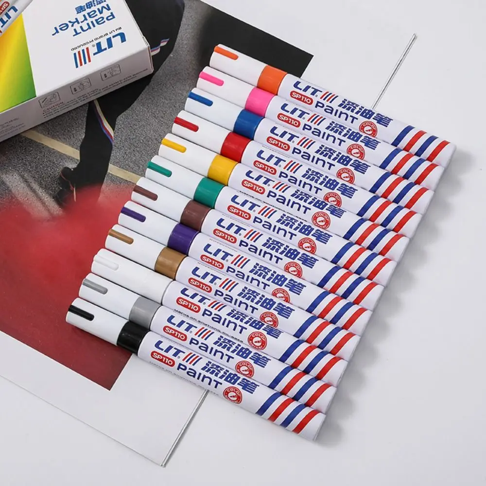 

12 Colors Paint Marker Permanent Waterproof Oil-based Colored Drawing Marker Graffiti Art Colorful Metal Paint Pen Canvas