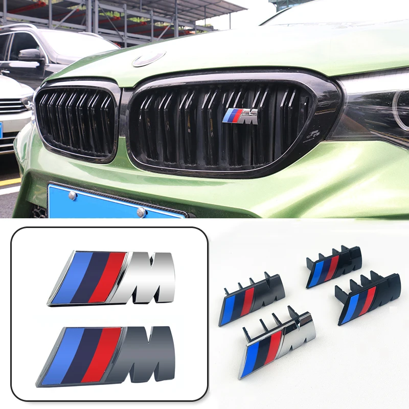 3D ABS Black Logo M Emblem Car Front Grill Badge For BMW X1 X2 X3 X4 X5 X6 F10 F30 F48 F39 E83 E84 E46 E60 G01 G07 G60 G11 G86