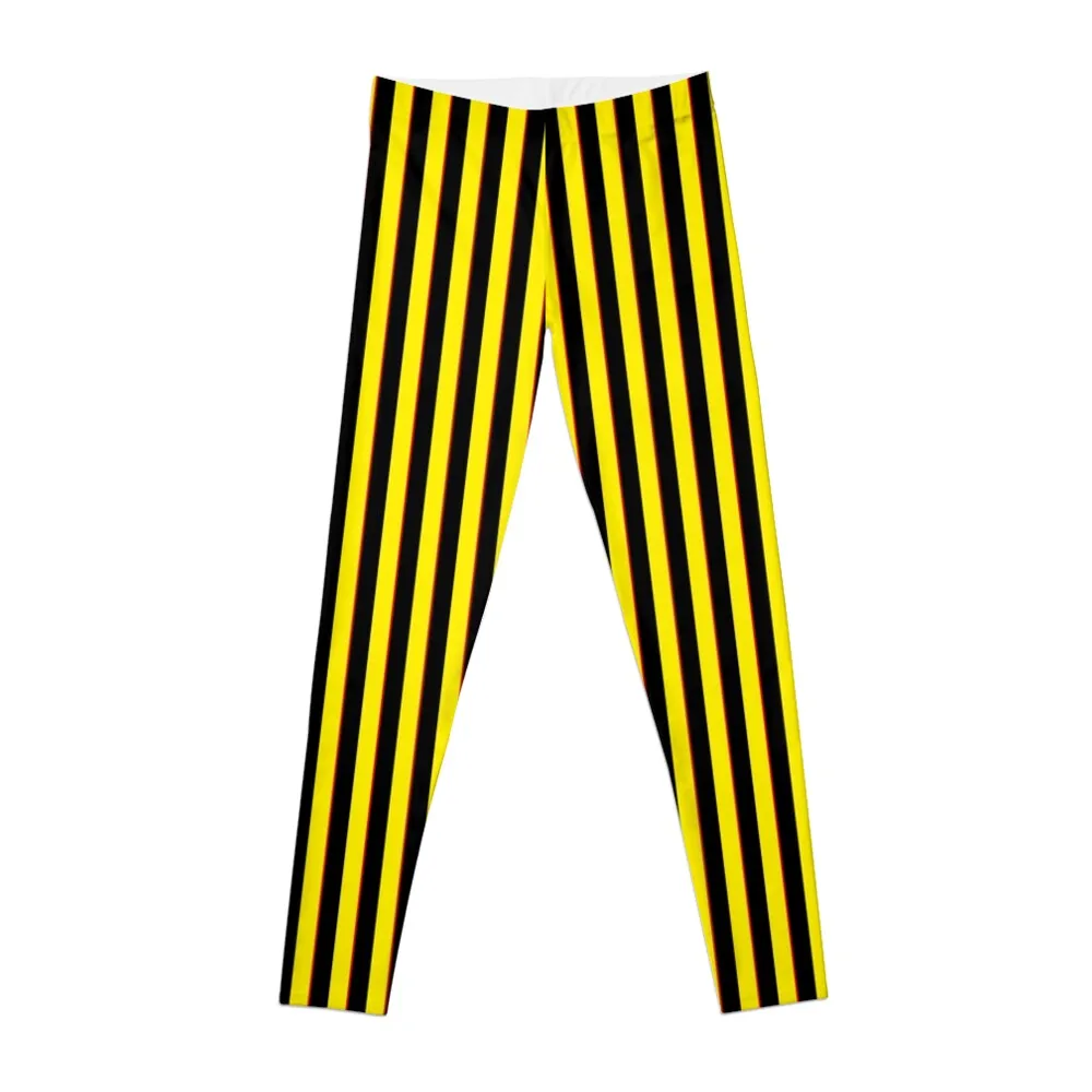 Vertical Stripes Yellow Black and Red Leggings Legging sport women Sports leggings women's legging gym pants