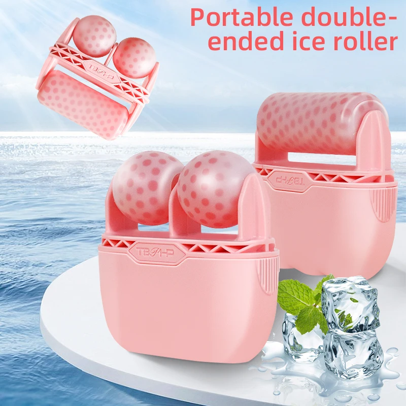 Face Ice Roller Double Roller Cool Facial Eye Massage Relieve Fatigue Pain Redness Skin Tighten Face Lift Reduce Swell Iceroller
