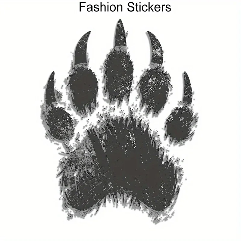 قطعة واحدة من ملصق طباعة مخالب الحيوانات البرية الأنيق - ملصق زخرفي قابل للإزالة، مثالي لأجهزة الكمبيوتر المحمولة وحافظات الهواتف وألواح التزلج والمياه