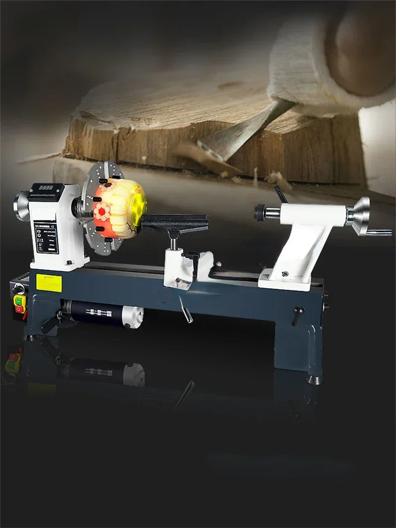 220V Small Woodworking Lathe Machine Multi-Function Household Wood Turning Spinning Machine Stairs Armrest Lathe Hot sales