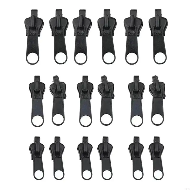 

24TD 18x/Set Zippers Repair Kits Removable Zippers Pullers Zippers Sliders Replacement Zippers for Jackets Handbag Jeans