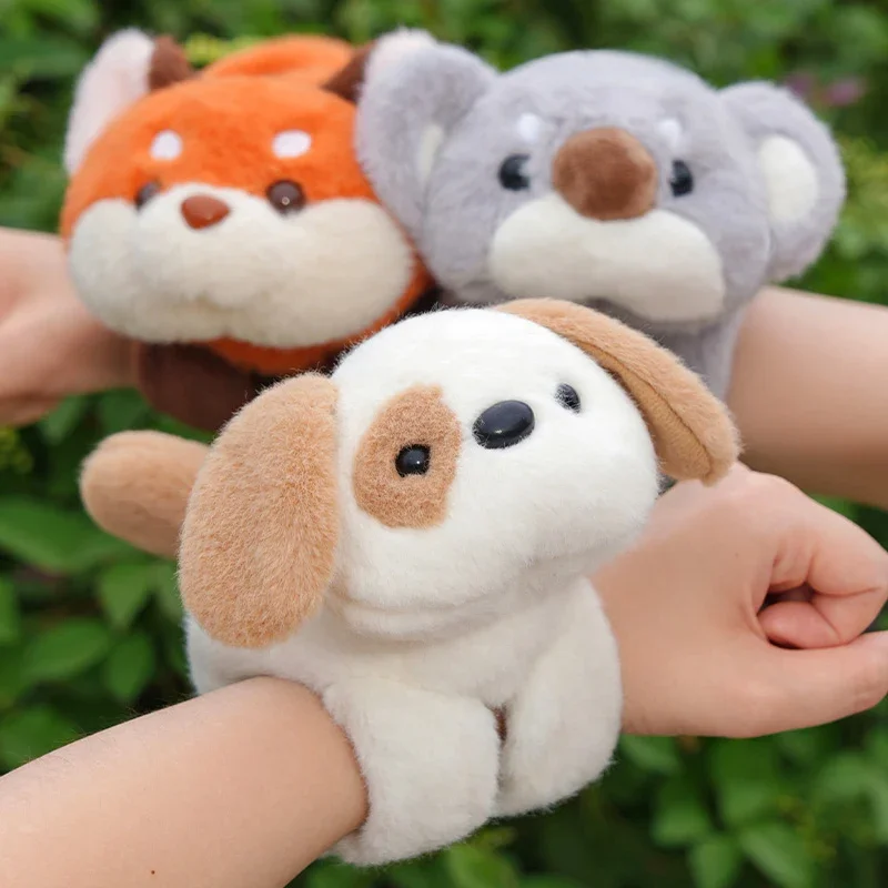 Bracelet à Main en Peluche en Forme d'Animal Mignon, Chat, Snap Round Wristband, Popping Circle, Jouets pour Enfants, Cadeau d'Anniversaire