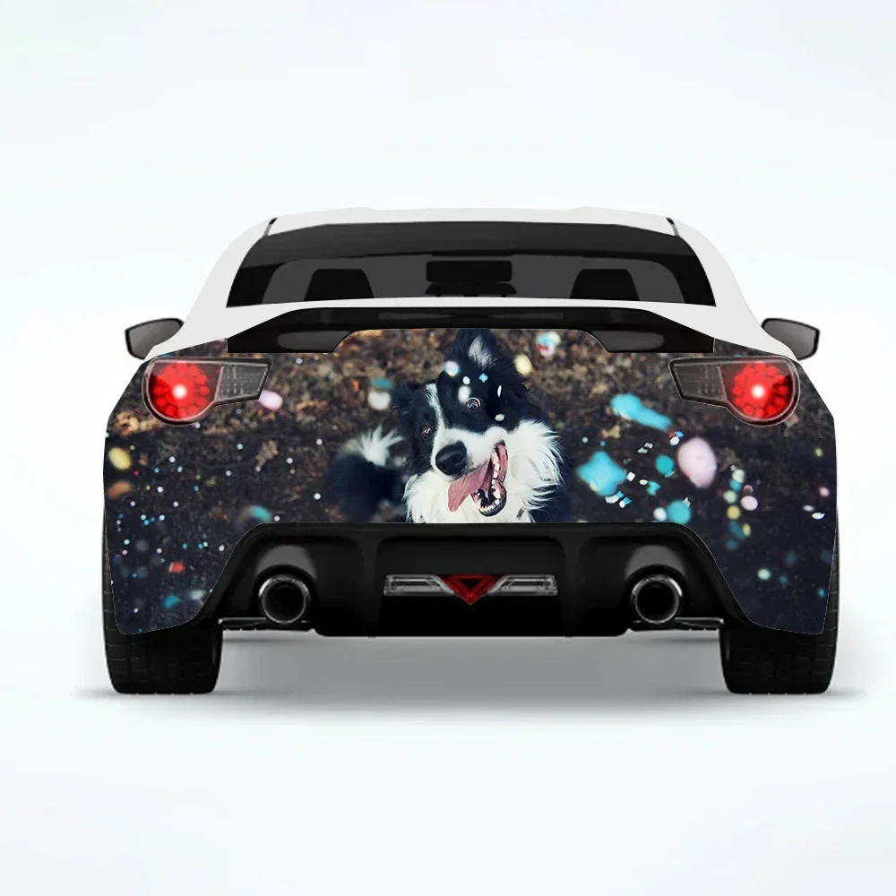 Border Collie Dog Car Rear Wrap Car-Stickers Car-Decal Creative Sticker Car-Body Appearance Modification Decorative Stickers