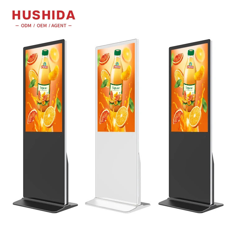 Best Popular 43 55 65 75 Inch Indoor Floor Standing Advertising Display Android Totem