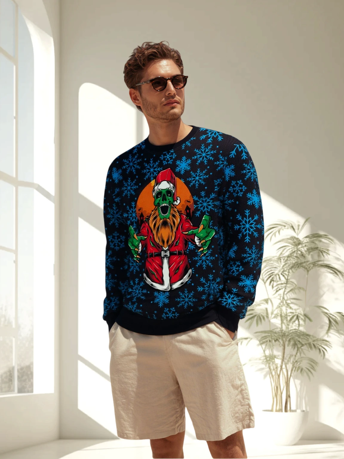 

Fall Winter Christmas Halloween Couple Hoodies round Neck Digital Print Sweatshirts Men Women New Arrival Streetwear