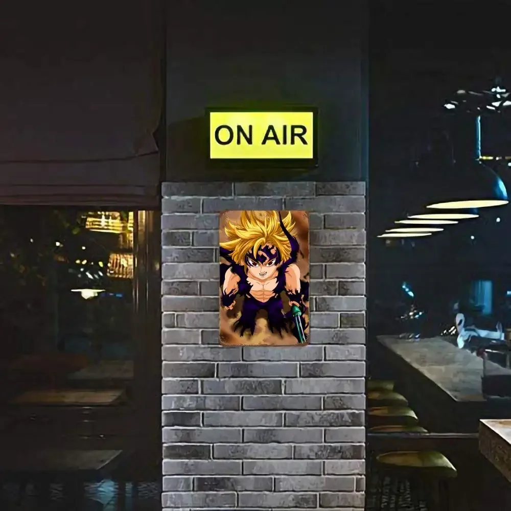 ملصق ديكور أنيمي الخطايا السبع المميتة ، لافتة معدنية قصدير عتيقة ، لوحة زخرفية للحانة ، بار ، كهف رجل ، ديكور حائط النادي #3