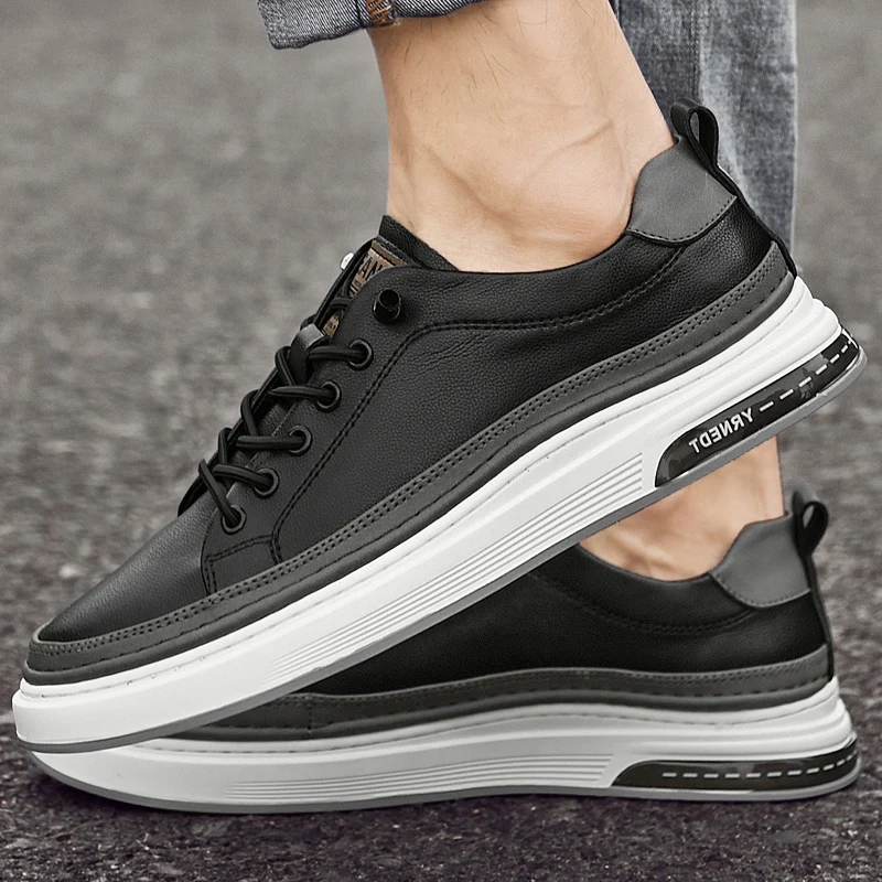 Men Autumn New Breathable Leather Shoe Comfortable Casual Men Shoes Light Shoe Outdoor Fashion Men Flats image 4
