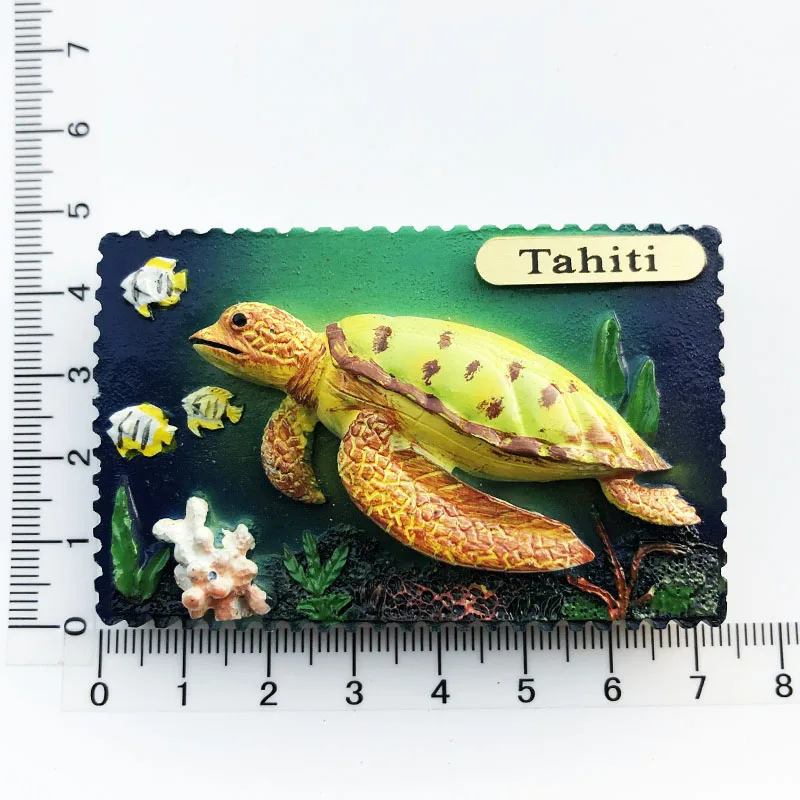 

Tahiti Sea Turtle Fridge Magnet Gift Resin Decoration Message Sticker Tourism Souvenir