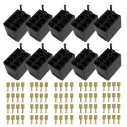 10Pcs ABS Plug-In Socket Spade Terminals Kit for ARB Carling Narva Type Rocker Switch Cable Wiring Adapter