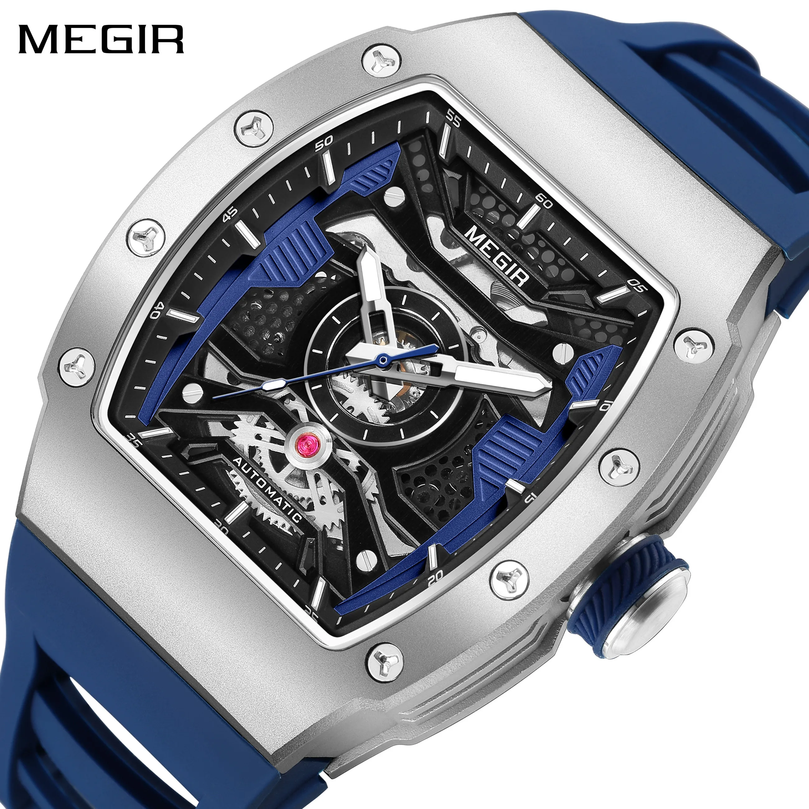 

MEGIR брендовые часы с автоматическим механизмом для мужчин, модный водонепроницаемый корпус из нержавеющей стали, механические наручные часы Montre Homme 8604