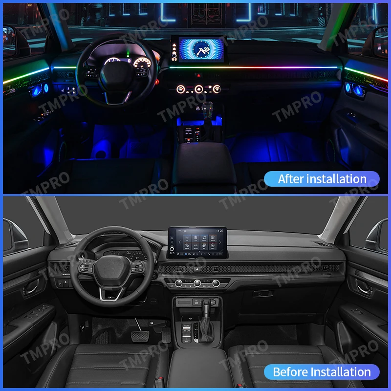 Applicable for 2023-2024 Honda CRV Car Ambient Lights Automotive Interior Decoration64 Colors LED Safety assistance systems