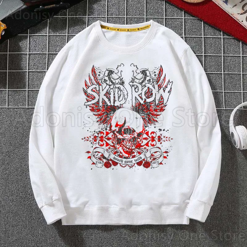 Skid Row Hoodies Sweatshirts Men Woman Fashion White color Autumn Winter Hip Hop Hoody Male Casual Tops