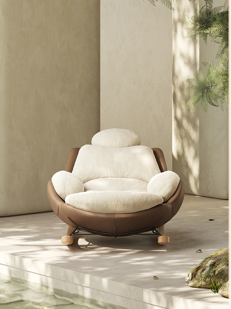 

Роскошное кресло-качалка Nordic Light, кресло-качалка для ленивого отдыха, домашний диван, кресло для гостиной, балкона, одноместное кресло