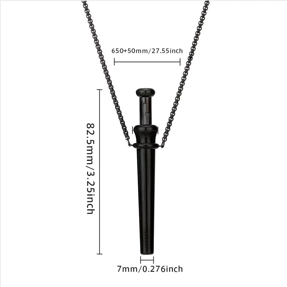 Hot Mindfulness Whistle Stainless Steel Anxiety Breathing Necklace for Women Stress Relief Meditation Pendant with Chain Jewelry