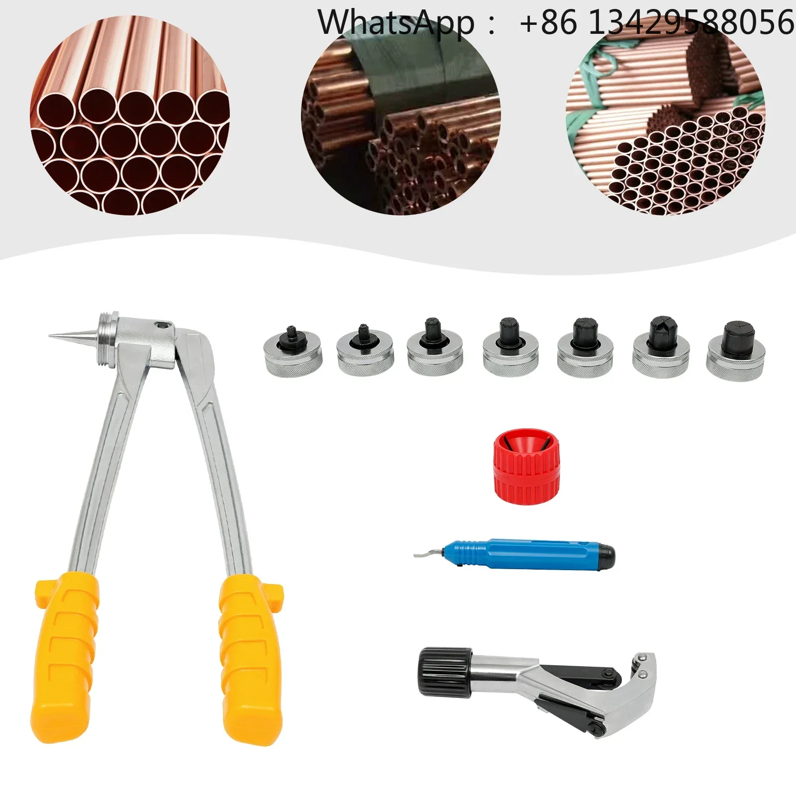 

Expansor tubo manual 10-28 mm para kit expansor de tubos expansión tubo cobre manual, 7 cabezales expansión