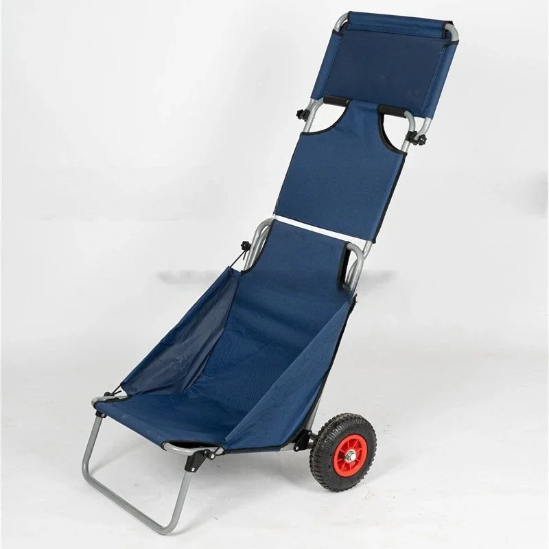 Wheelchair fishing cart trailer iron outdoor folding portable four-wheel tie rod trolley off-road wheel tool cart shopping