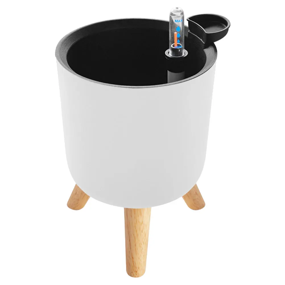 

Self Watering Flower Pot Automatic Planter Small Size Indoor Plants Modern with Stand Water Level Indicator Tripod Base