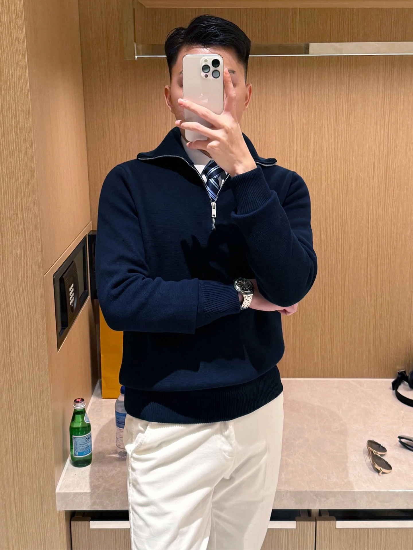 

Faionable Retro Men's Knitted Sweater Zipper f High Ne Warm Thi Cotton Blend Busin Casual Autumn Winter Top