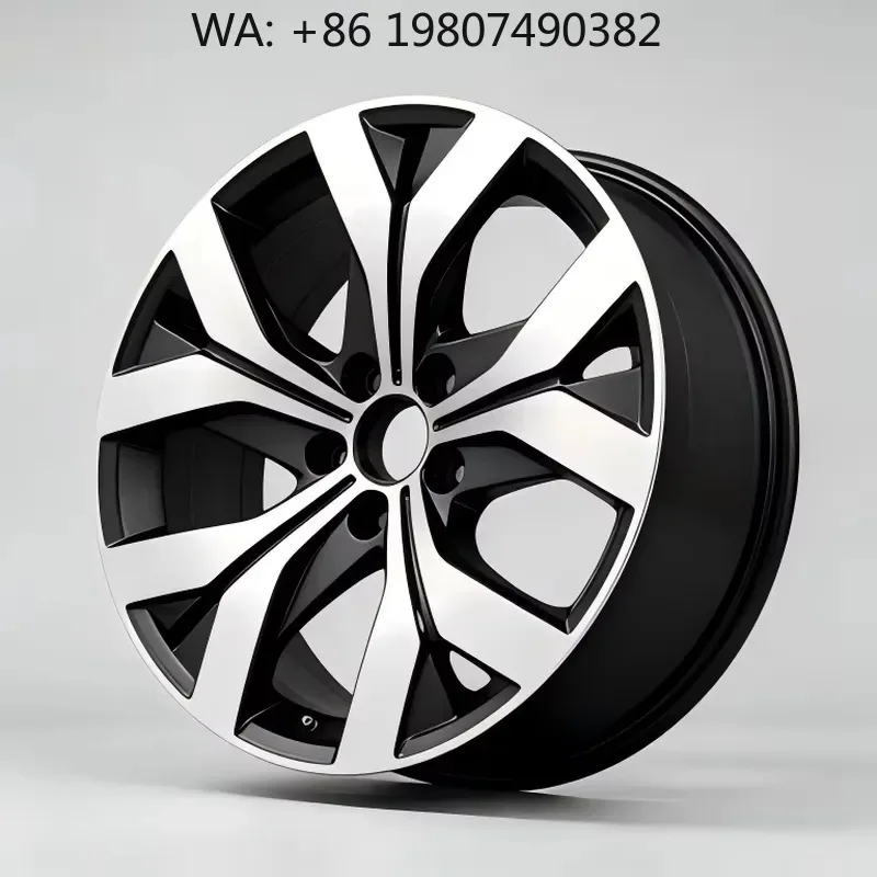 WMWMNU for 18 Inch Aluminum Alloy Wheels Black Machined Face Split 5 Spoke Rims 5x112 PCD ET44mm Perfect Fitment